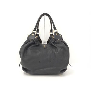 Louis Vuitton L Handbag Black Leather Mahina